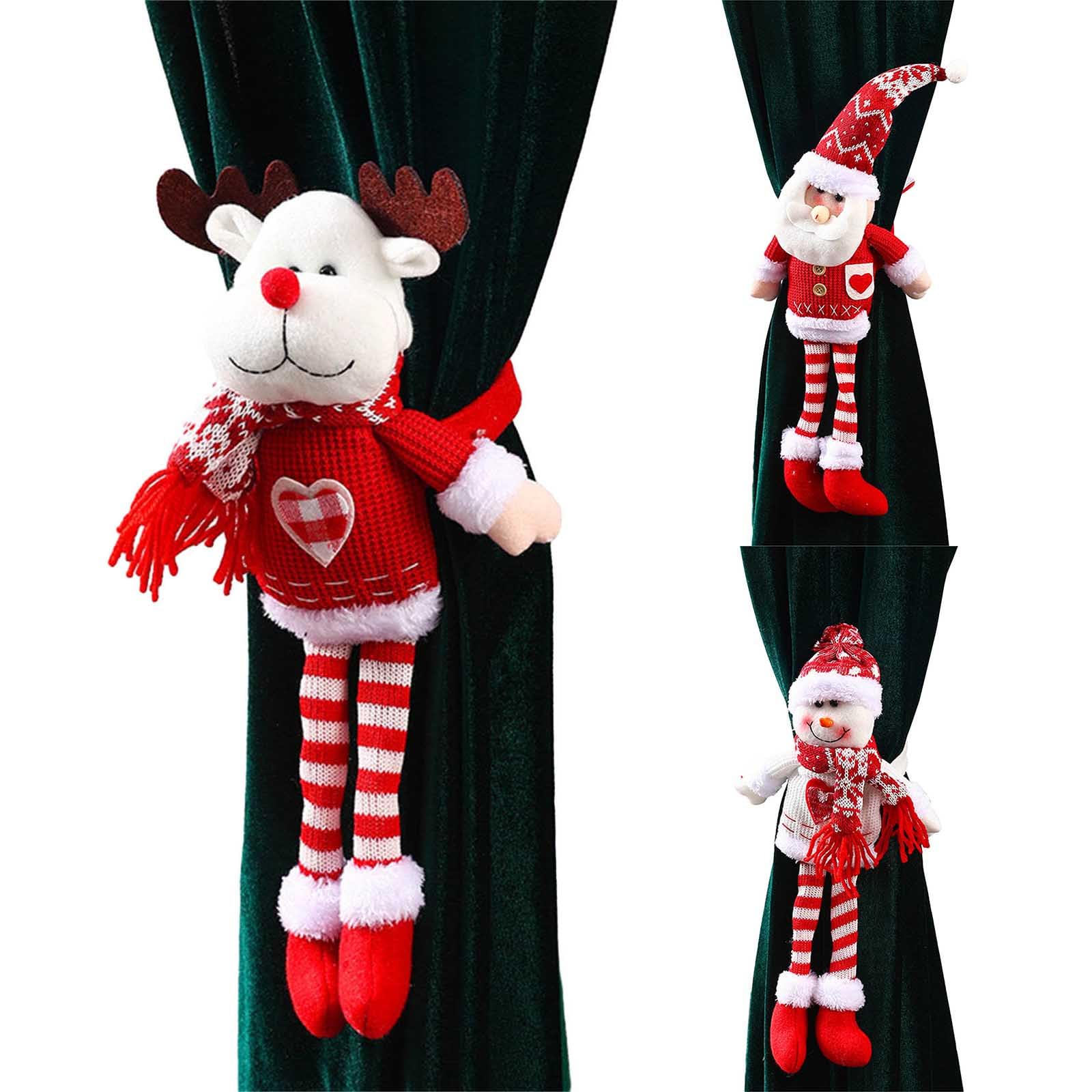 Amazon.co.jp: サンタ/エルク/雪だるまのクリスマスカーテンバックル